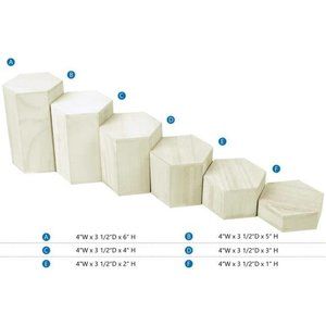 Storage & Organization | Wooden 6 Pcs Hexagon Risers For Display ...